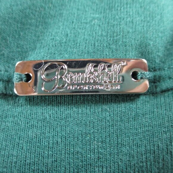 Bombshell Sportswear Open Back Pullover Top Womens Small Green Cropped EUC - Picture 4 of 9